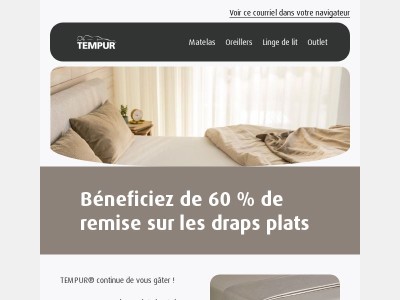 {{ lastname }}, VENTE FLASH LINGE DE LIT TEMPUR®