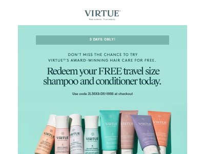 3 Days Only! Free Hair Care Minis for You to Try