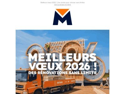 Meilleurs vœux 2026 !! Ensemble sur vos chantiers