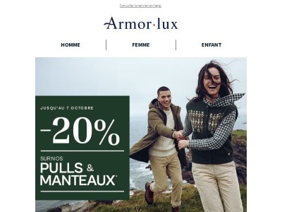 - 20% sur vos pulls & manteaux préférés