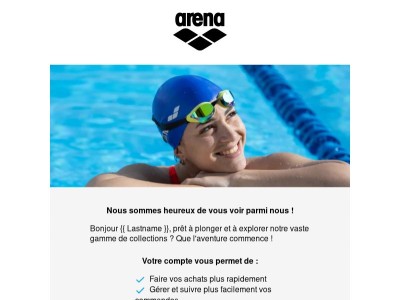 🎉 Nous sommes heureux de vous voir parmi nous, {{ lastname }}! 🏊