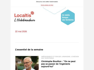 L'Hebdo Localtis du vendredi 22 mai 2026