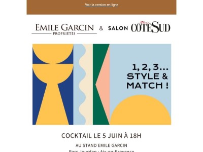 🍸 Invitation : cocktail Emile Garcin au Salon Vivre Côté Sud