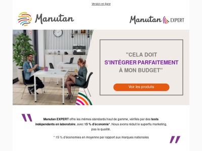 Passez à Manutan Expert et optimisez vos achats de 15 %