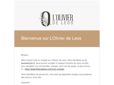 Votre compte L'Olivier de Leos a été créé