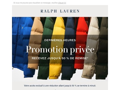 Votre accès exclusif à la promotion privée se termine à minuit