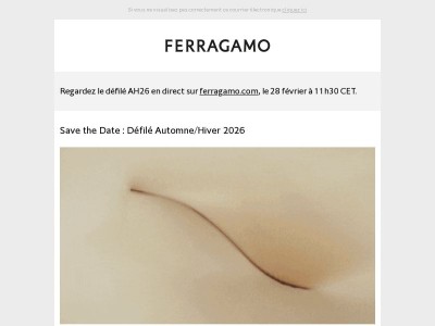 Invitation au défilé Ferragamo Automne/Hiver 2026