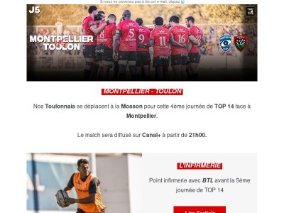 🏉 MHR - RCT : Votre newsletter de match