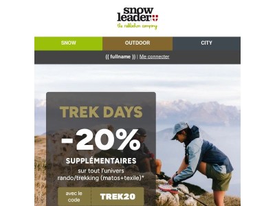 -20% sur tout l'univers rando/trekking
