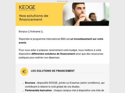 Financer votre projet d'études à KEDGE