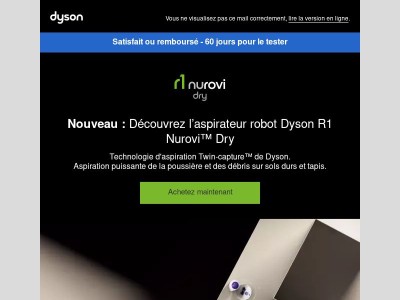 Nouveau : Aspirateur robot Dyson R1 Nurovi™ Dry