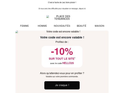 Votre offre de -10% vous attend toujours ! 🎁