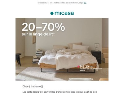 Dors bien: 20–70% sur le linge de lit