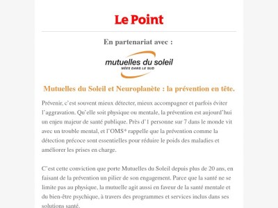 Mutuelles du Soleil et Neuroplanète : un engagement renforcé pour la prévention