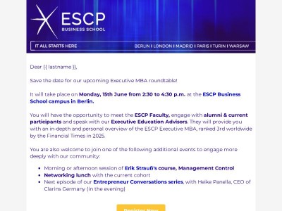 Save the Date for EMBA Roundtable