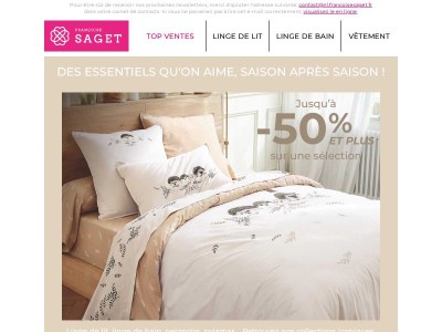 Jusqu’à -50% sur les succès qui traversent les saisons !