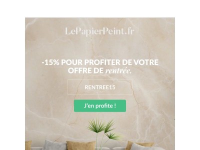 Offre de rentrée : -15% dès maintenant