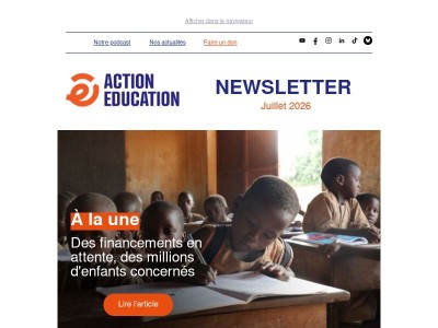 Newsletter Juillet : 📢 Action Education interpelle l'État