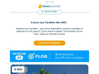 🌴 Caraïbes dès 465€ : dernières cabines !