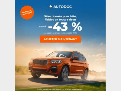 Pour une meilleure conduite cet été : des pièces détachées avec -43 % par rapport au PVC 🤩  