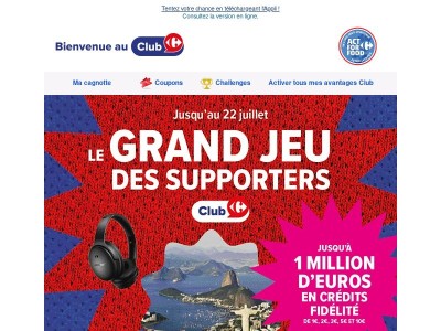 Vos avantages exclusifs et un grand jeu vous attendent sur l’Appli Carrefour