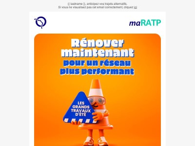Important : des travaux sont à prévoir sur le réseau.