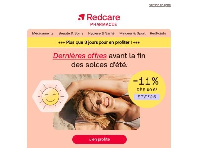 Plus que 3 jours : -11 % dès 69 € d'achat¹ ⏳ 