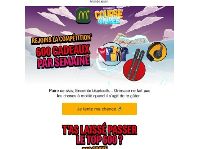 Plein de 🎁❄️️ à gagner sur l’app McDo+ !