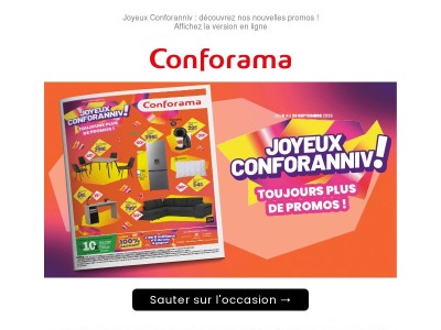 JOYEUX CONFORANNIV : Jusqu’à -50 % sur une sélection + 8 millions d’€ de lots à gagner !