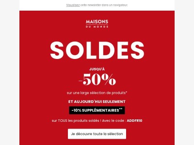 Soldes : jusqu’à -50% sur vos coups de coeur