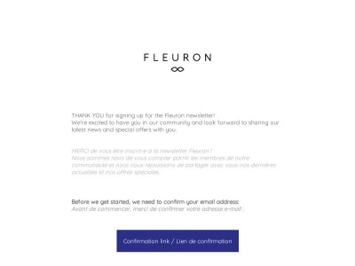 Welcome to the Fleuron Community - Confirm your Subscription / Bienvenue dans la communauté Fleuron - Confirmez votre inscription