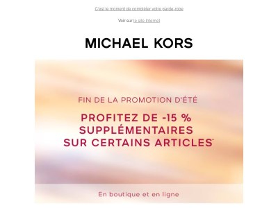 Looks incontournables en promotion, désormais avec -15 % supplémentaires