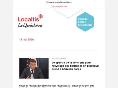 Actualités Localtis du mercredi 20 mai 2026