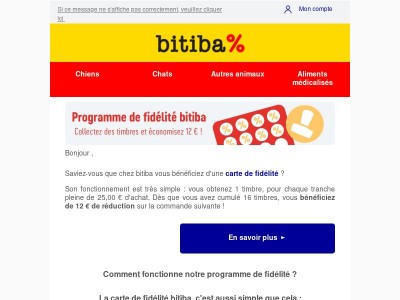 Un bon de réduction de 12 € en commandant sur bitiba 😍