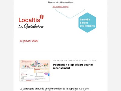 Actualités Localtis du mercredi 14 janvier 2026