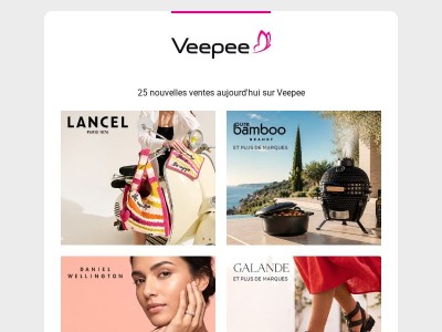 Aujourd'hui : Lancel, Pure Bamboo, Daniel Wellington et 22 autres ventes sur Veepee
