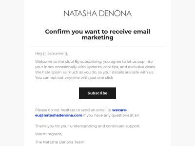 Confirm you want to receive email marketing