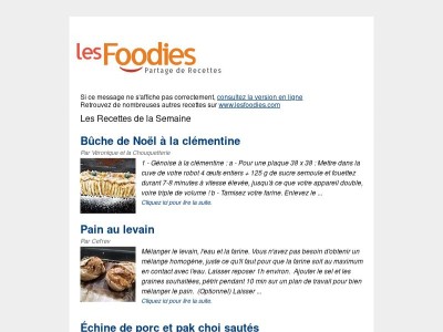 Les Foodies: Les Recettes de la Semaine