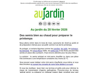 Au jardin du 28 février 2026
