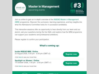 Register for our upcoming online events