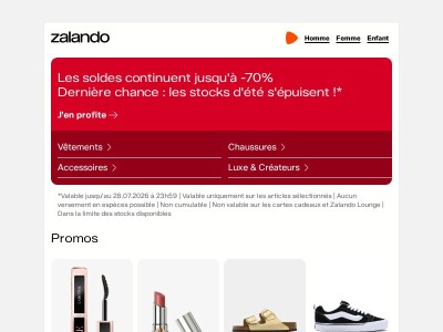  Les soldes continuent jusqu'à -70%