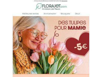 5€ OFFERTS sur les tulipes !