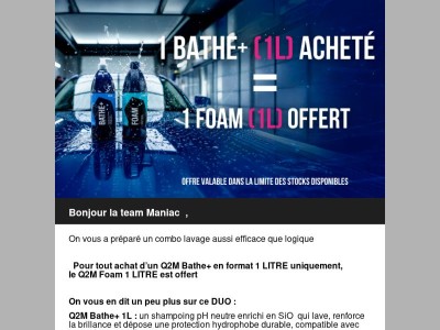 On vous offre 1 Q2M Foam !