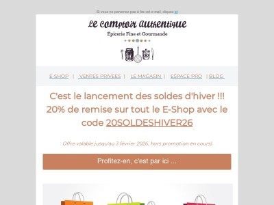 Des offres irrésistibles pour les soldes d'hiver du Comptoir Authentique