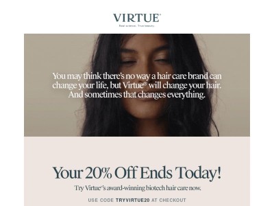 20% Off Still Counts! Try Virtue Today