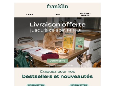 Livraison offerte, jusqu'à MINUIT !