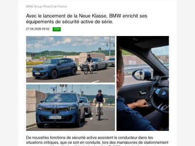 TopTopic:  Avec le lancement de la Neue Klasse, BMW enrichit ses équipements de... (BMW Group PressClub France)