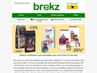 Aliments vétérinaires à prix abordables pour chien et chat