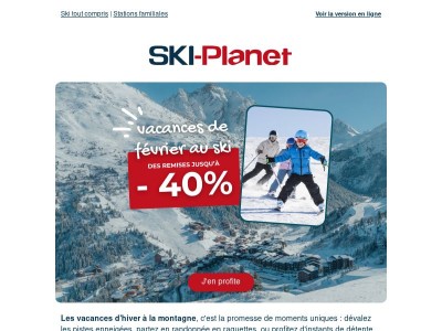 Partez au ski en février ! Jusqu'à -40% ❄️