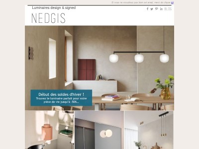Lancement des soldes ! Ré-inventez vos ambiances,  jusqu'à -50% avec Nedgis…